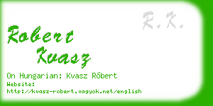 robert kvasz business card