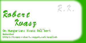 robert kvasz business card